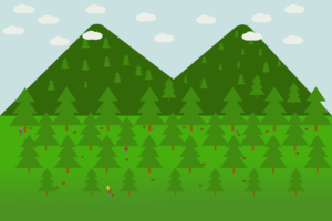 Mountain and Trees
